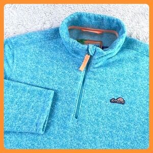 Chubbies Quarter‎ Zip Fleece Pullover Men's MEDIUM Blue Textured Sweater